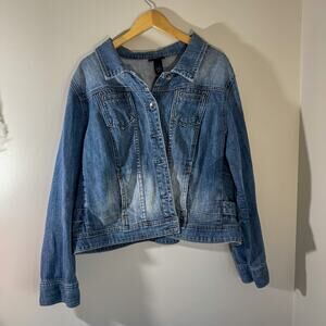 Lane Bryant Classic Stretch Denim Plus Size 22 Wash Jean Jacket Y2K